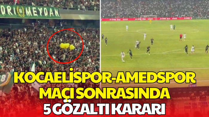 Kocaelispor-Amedspor Maçına Tribün Soruşturması: 5 Kişi Hakkında Gözaltı Kararı